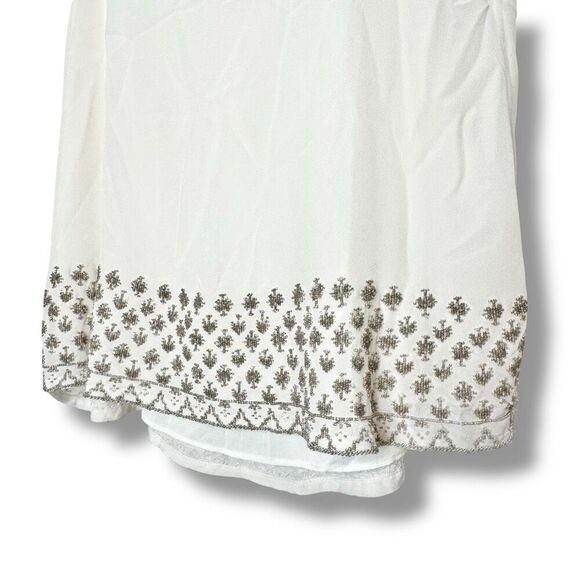 Tangerine NYC Silk Ivory Cream Camisole Top with Metallic Beading Women’s S/M - Picture 4 of 6